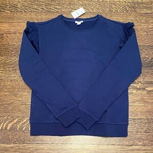 Crewcuts Navy Sweatshirt with ruffle NWT